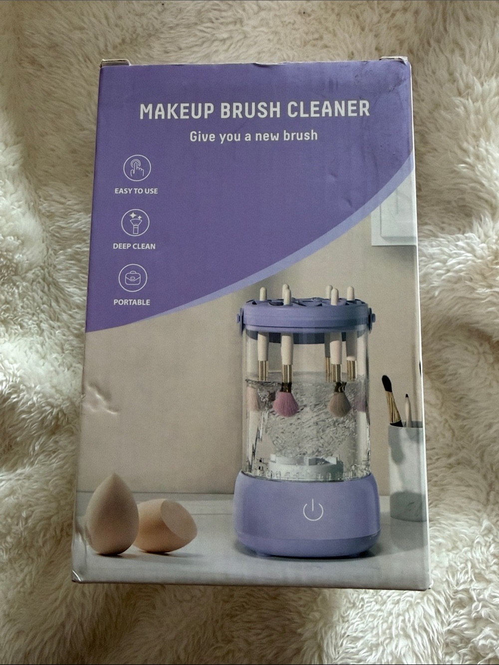Purple Makeup Brush Cleaner - Portable Electric Brush Washer